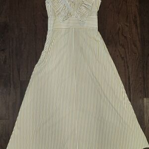 Shein‎ Elegant Striped Cream Sun Dress